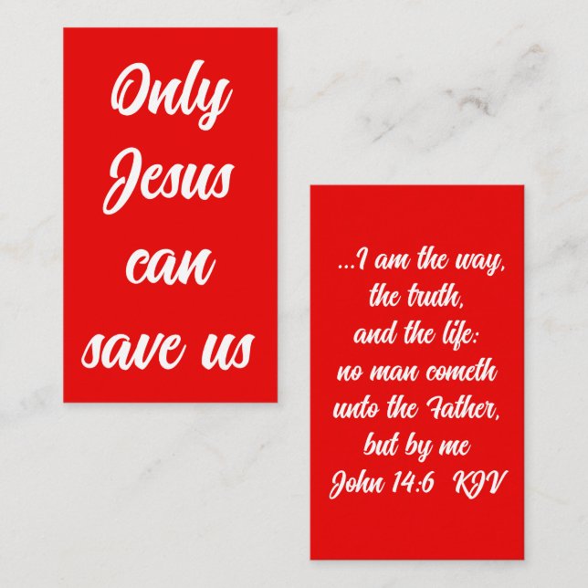 Tarjeta De Visita Sólo Jesús Puede Salvarnos El Guión Gospel Message (Anverso / Reverso)