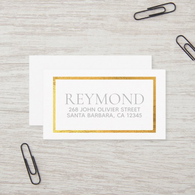 Tarjeta De Visita Sólo nombre comercial y dirección Moda simple (Anverso/Reverso In Situ)