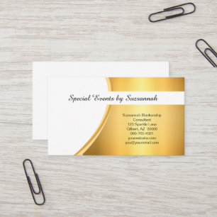Tarjeta De Visita Solo texto de plantilla de Faux Gold para profesio
