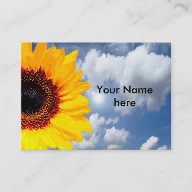 Tarjeta De Visita Sólo un florecimiento de girasol + tu texto e idea (Anverso)