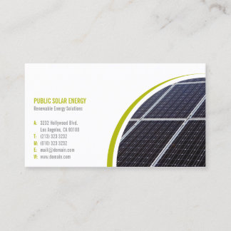 Tarjeta De Visita Soluciones de energía renovable Solar