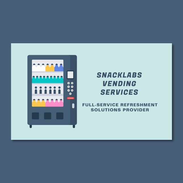 Tarjeta De Visita Soluciones de renovación de máquinas expendedoras  (Modern vending machine company business card)