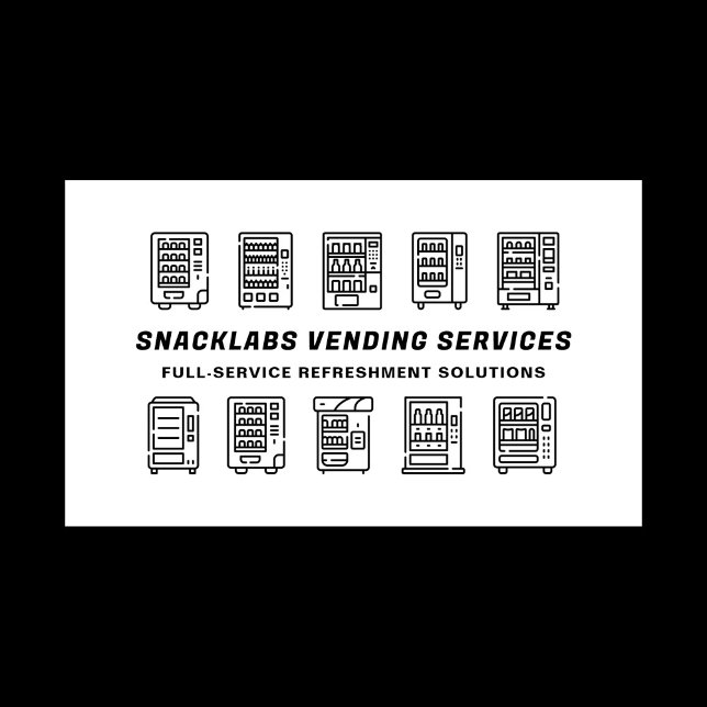 Tarjeta De Visita Soluciones de renovación de máquinas vendedoras de (Line art vending machines business card)