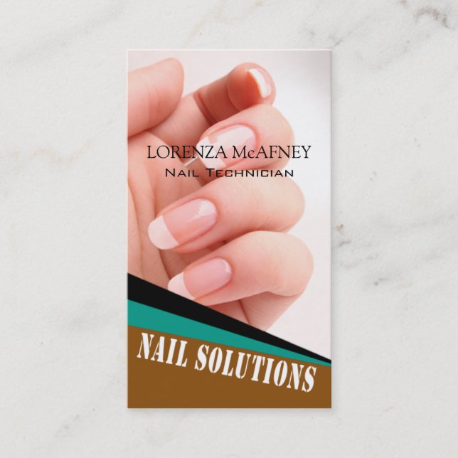 Tarjeta De Visita Soluciones de uñas - Técnico de Spa de Manicura Pe (Anverso)