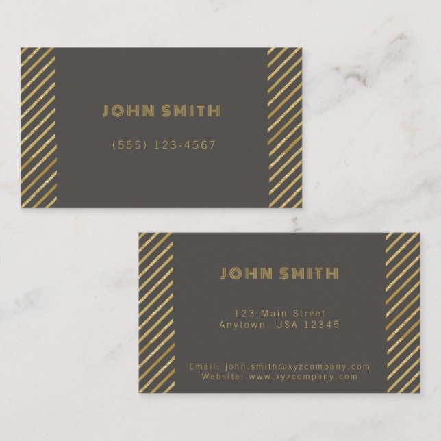 Tarjeta De Visita Soluciones empresariales de lujo Gold (Anverso / Reverso)