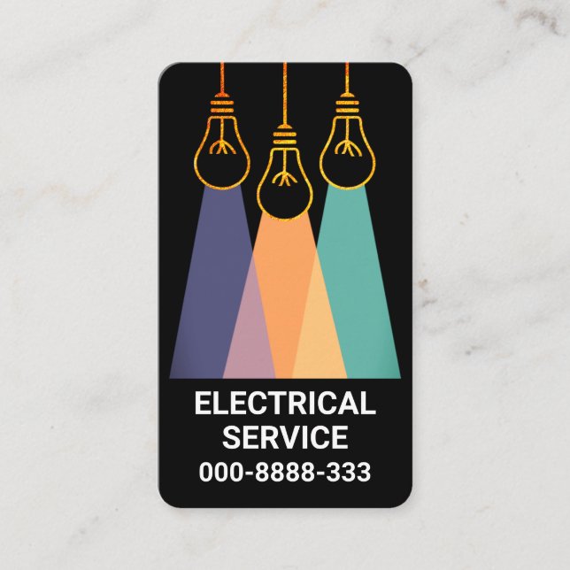 Tarjeta De Visita Sombra creativa colgante de iluminación de oro (Anverso)