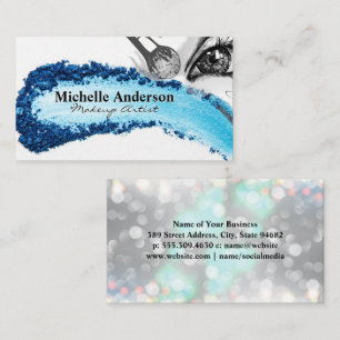 Tarjeta De Visita Sombra de ojos azul Artista de maquillaje