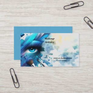 Tarjeta De Visita Sombra de ojos azul eléctrico de maquillaje