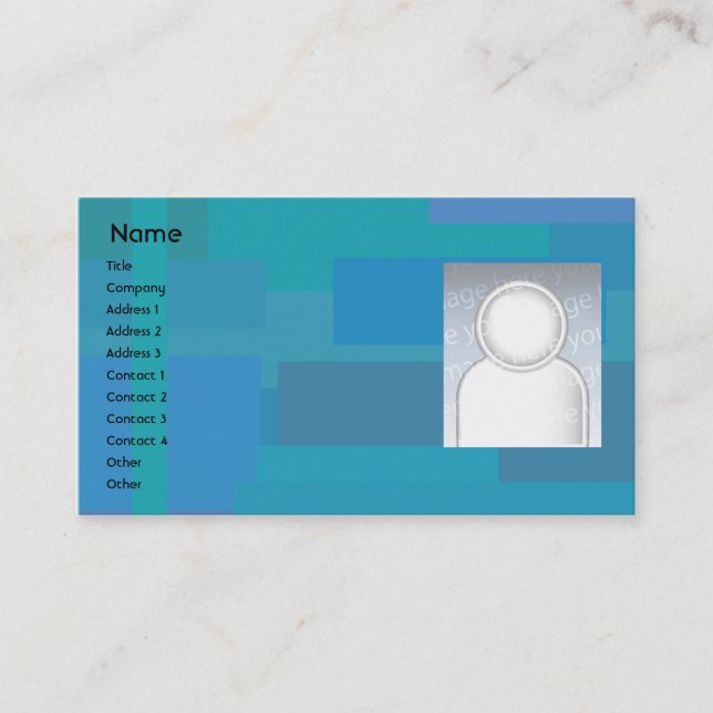 Tarjeta De Visita Sombras azules - negocio (Anverso)