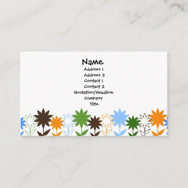 Tarjeta De Visita Sombras de los girasoles - modificadas para (Anverso)