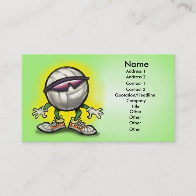 Tarjeta De Visita Sombras de voleibol (Anverso)