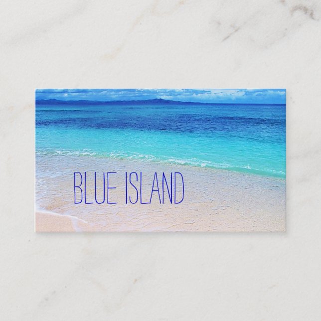 Tarjeta De Visita Sombras hermosas de la playa del agua azul (Anverso)