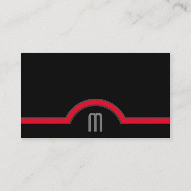 Tarjeta De Visita Sombras rojas grises de círculos abstractos negro  (Anverso)