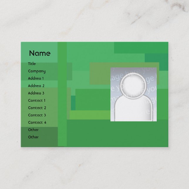 Tarjeta De Visita Sombras verdes - rechonchas (Anverso)