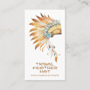 Tarjeta De Visita Sombrero de pluma tribal