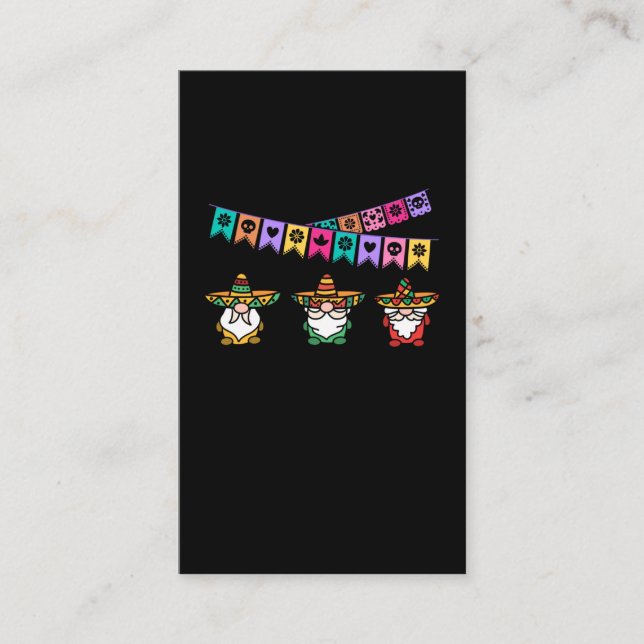 Tarjeta De Visita Sombrero Gnomes Fiesta Mexicana Feliz Cinco De May (Anverso)