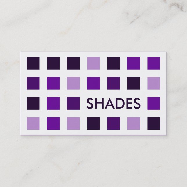 Tarjeta De Visita SOMBRILLAS DE PURPLE (cuadrados mod) (Anverso)