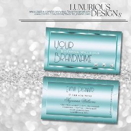 Tarjeta De Visita Sombrío Verde azulado de diamantes extraordinariam