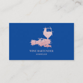 Tarjeta De Visita Sommelier De Barman De Vino Rosado De La Marina