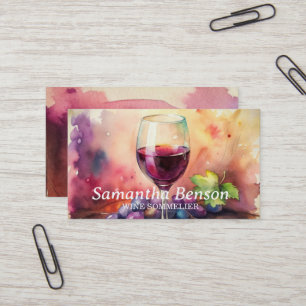 Tarjeta De Visita Sommelier De Vino De Vino De Vino Profesional