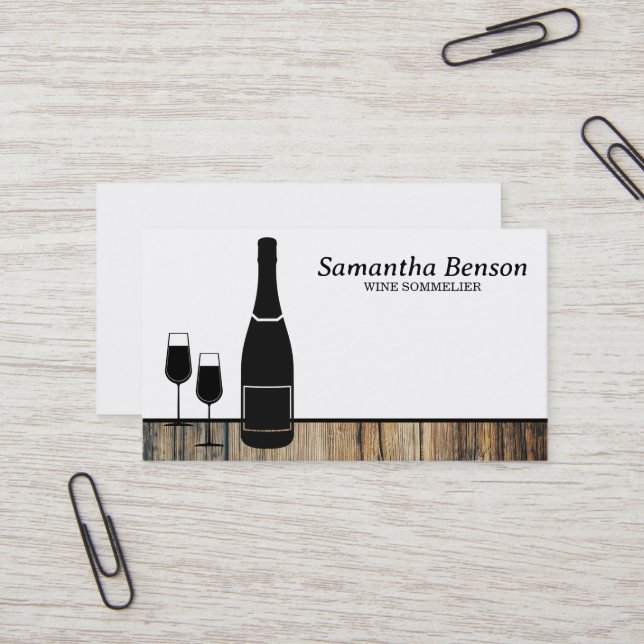 Tarjeta De Visita Sommelier De Vino De Vino De Vino Profesional (Anverso/Reverso In Situ)
