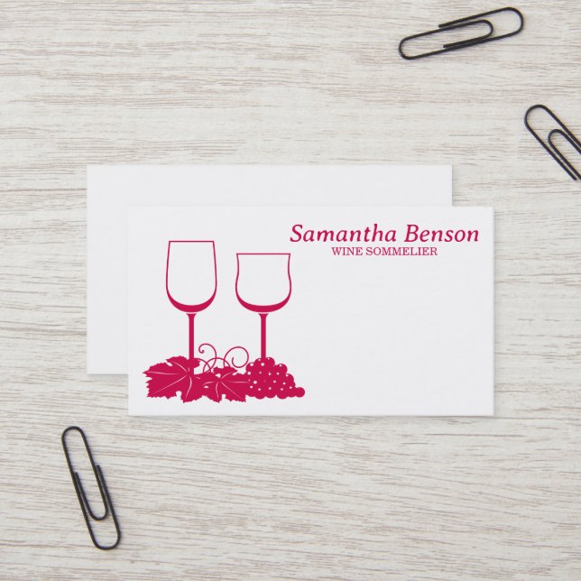 Tarjeta De Visita Sommelier De Vino De Vino De Vino Profesional (Anverso/Reverso In Situ)