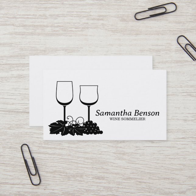 Tarjeta De Visita Sommelier De Vino De Vino De Vino Profesional (Anverso/Reverso In Situ)