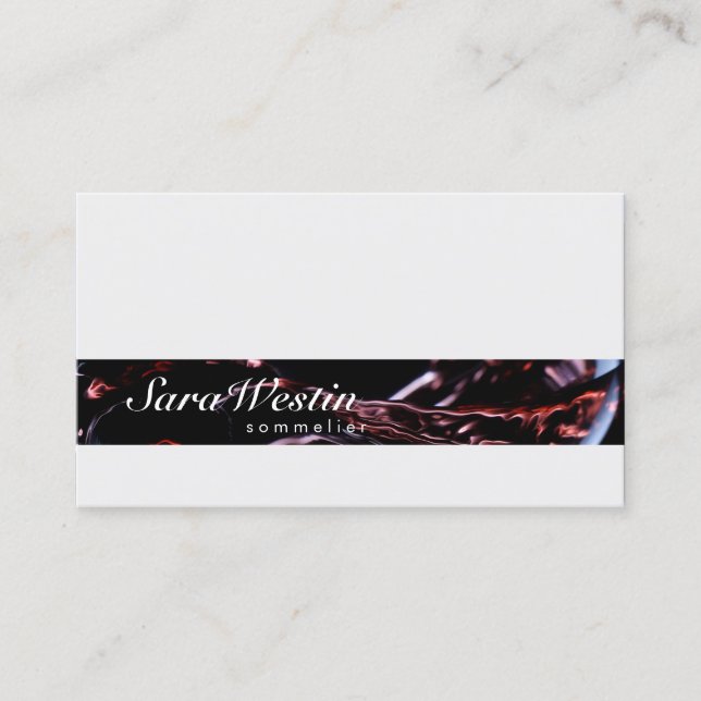 Tarjeta De Visita Sommelier Script Wine Flow Business Card (Anverso)