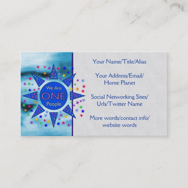 Tarjeta De Visita Somos una personas (Anverso)