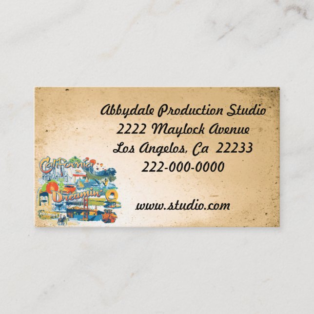 Tarjeta De Visita Soñando California (Anverso)