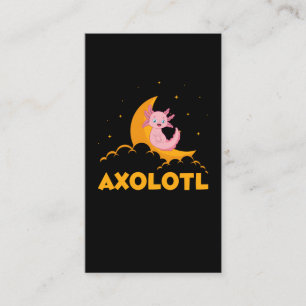Tarjeta De Visita Soñando Kawaii Axolotl Moon Cute Animal
