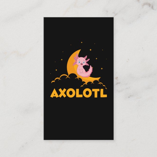 Tarjeta De Visita Soñando Kawaii Axolotl Moon Cute Animal (Anverso)