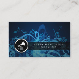 Tarjeta De Visita Songwriter Bold Gramophone Icon Business Card