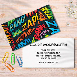Tarjeta De Visita Sonidos de arte pop de cómics modernos