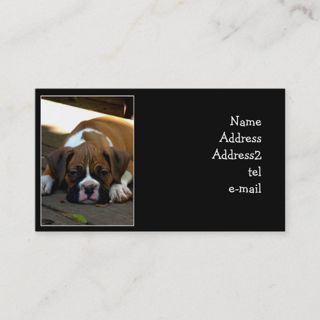 Tarjeta de visita soñolienta del perrito del (Anverso)