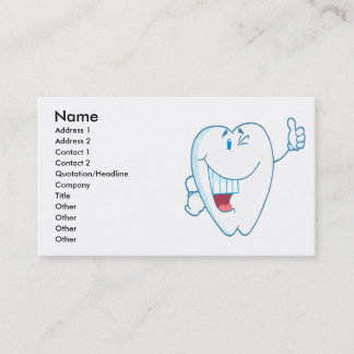 Tarjeta De Visita Sonriente Caricatura de dientes limpios Thumbs Up.