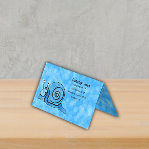 Tarjeta De Visita Sonriente Fantasy Snail Resumen de trama azul