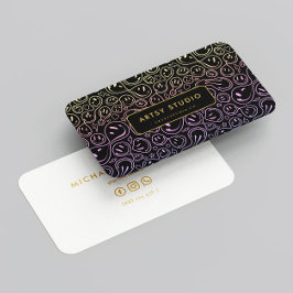 Tarjeta De Visita Sonrisa creativa en estudio de arte moderno minima