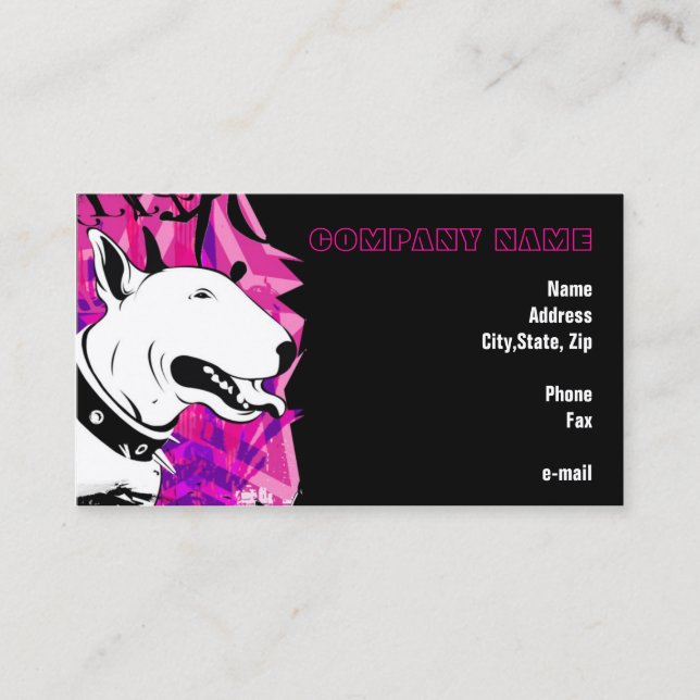 Tarjeta De Visita ¡Sonrisa para mí! Bull terrier ilustró (Anverso)