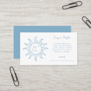 Tarjeta De Visita Sonshine Diaper Raffle Card Baby Shower Blue