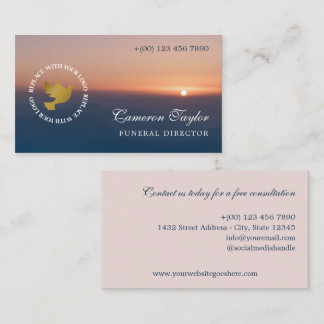 Tarjeta De Visita Soothing Sunset Add Logo Funeral Director