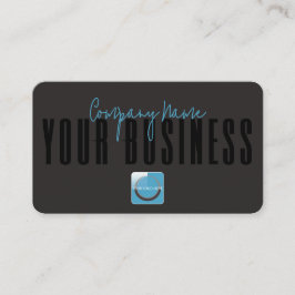 Tarjeta De Visita Sophisticated Modern Black Blue Logo Generic 