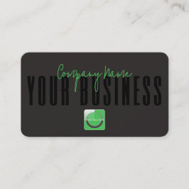 Tarjeta De Visita Sophisticated Modern Black Green Logo Generic 