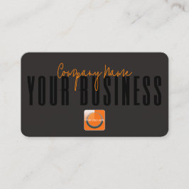 Tarjeta De Visita Sophisticated Modern Black Orange Logo Generic 