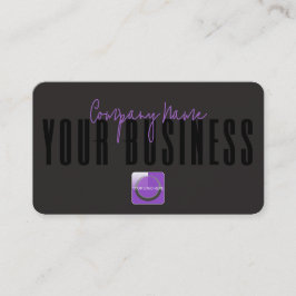 Tarjeta De Visita Sophisticated Modern Black  Purple Logo Generic 