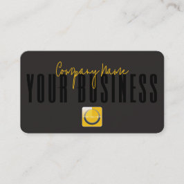 Tarjeta De Visita Sophisticated Modern Black Yellow Logo Generic 