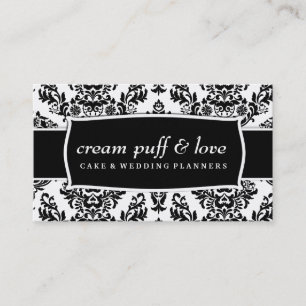 Tarjeta De Visita Soplo poner crema 311 y damasco blanco negro del