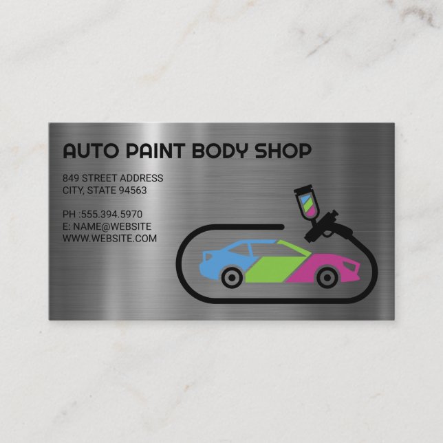 Tarjeta De Visita Soporte automático | Trabajos de pintura de automó (Anverso)