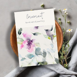 Tarjeta De Visita Soporte de banda de collar de guijarros florales r