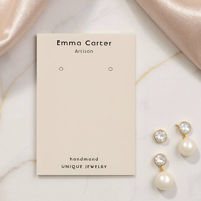 Tarjeta De Visita Soporte de ganancia de Personalizable de Moda Boho (Customizable Earring Holder Card 'Front')